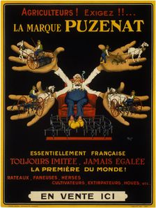 Agriculteurs! exigez!!... la marque Puzenat essentiellement française. Creator: Mich (Jean-Marie Michel Liebeaux) (1881-1923)