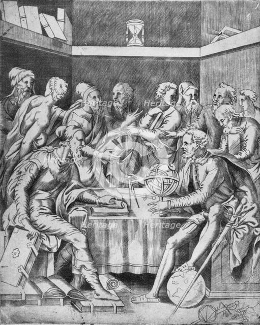 'Agrippa Instructing His Pupils Mathematically', 1553, (1936). Artist: Unknown.