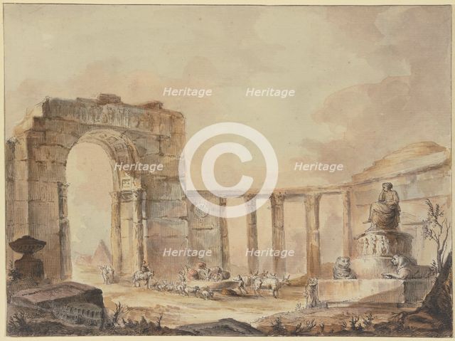 Agrippina's grotto, c1756-1760. Creator: Georges François Blondel.