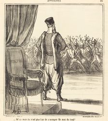 Ah! ça mais ils n'ont plus l'air de s'occuper de moi du tout!, 1866. Creator: Honore Daumier