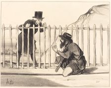 - Ah! ben par exemple le convoi qui va venir..., 1843. Creator: Honore Daumier