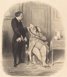 Ah! docteur... je crois bien que j'suis poitrinaire!..., 1847. Creator: Honore Daumier