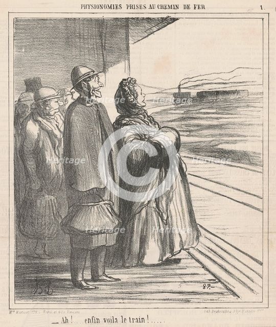 Ah! Enfin voila le train! ..., 19th century. Creator: Honore Daumier.