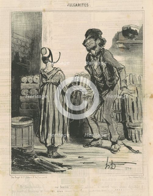 Ah! Fouchtrra! ... Ma femme ..., 19th century. Creator: Honore Daumier.