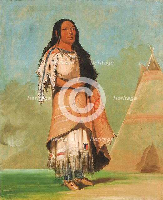 Ah'-kay-ee-pix-en, Woman Who Strikes Many, 1832. Creator: George Catlin.