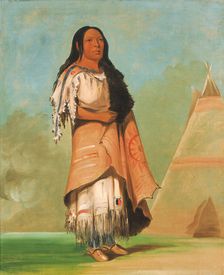 Ah'-kay-ee-pix-en, Woman Who Strikes Many, 1832. Creator: George Catlin