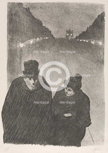 Ah, it's true, my poor old man, you would be the first to whom I would have made to miss his bus..., Creator: Henri Gabriel Ibels (French, 1867-1936).