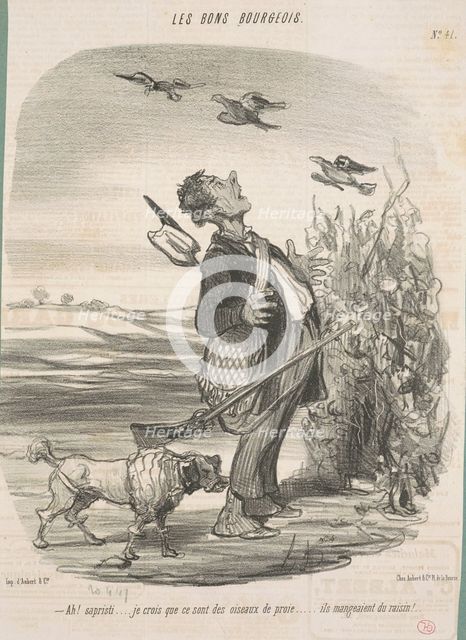 Ah! ... Je crois que ce sont des oiseaux de proie ..., 19th century. Creator: Honore Daumier.