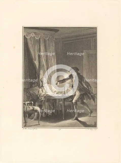 Ah! Jeune homme à ton bienfaiteur, 1774. Creator: Nicolas Delaunay.