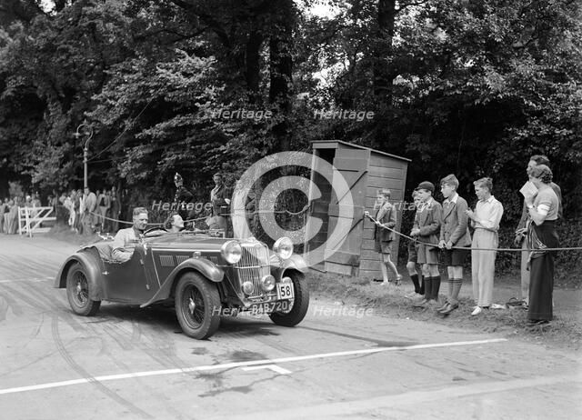 AH Langley's Autosports team Singer B37, winner of a premier award, MCC Torquay Rally, July 1937. Artist: Bill Brunell.