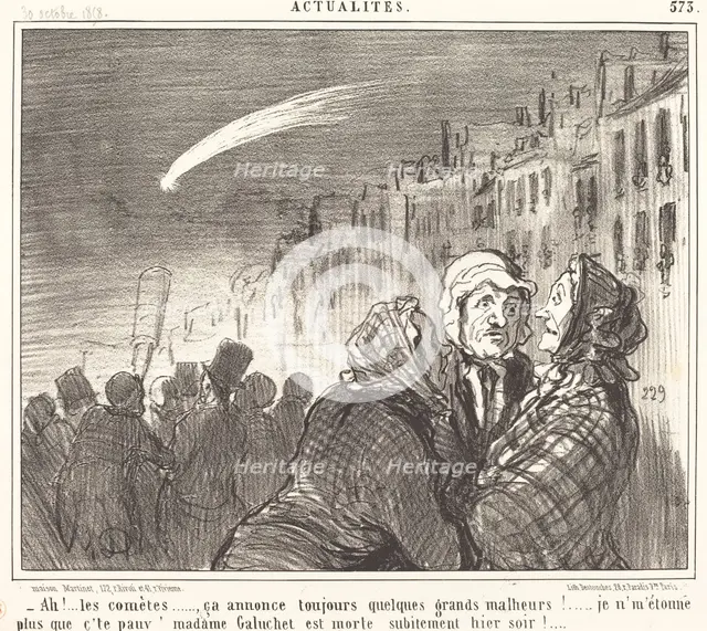 - Ah! ... les comètes.., ça annonce toujours quelques grands malheurs !...., 1858. Creator: Honore Daumier.