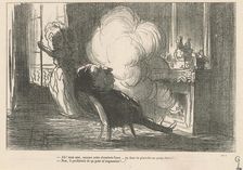 Ah! mon ami, comme cette cheminée fume ..., 19th century. Creator: Honore Daumier