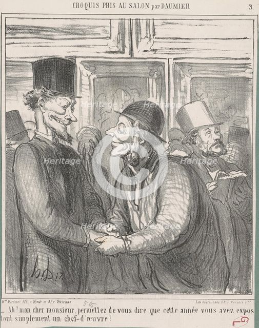 Ah! Mon cher monsieur, permettez de ..., 19th century. Creator: Honore Daumier.