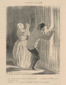 Ah! Mon dieu on a mis le feu a la maison du voisin ..., 19th century. Creator: Honore Daumier