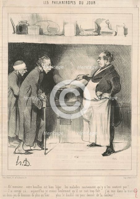 Ah! Monsieur ...votre bouillon est ..., 19th century. Creator: Honore Daumier.