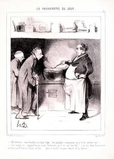 Ah! Monsieur...votre bouillon est bien léger..., 1844. Creator: Honore Daumier