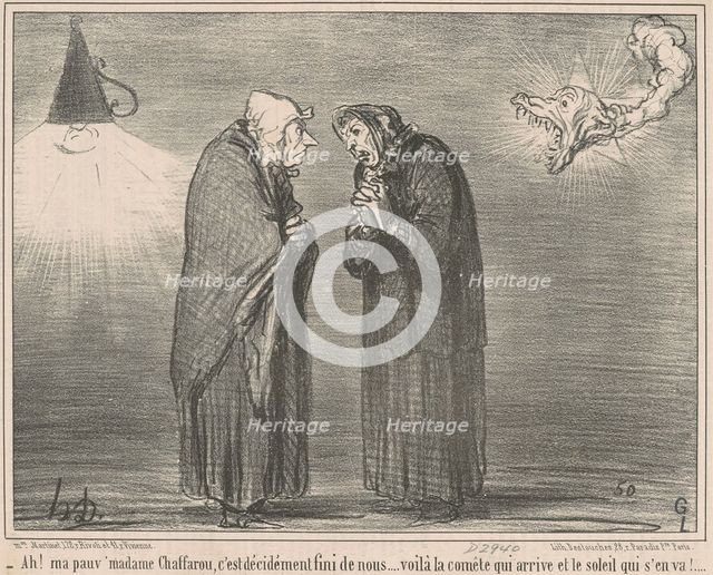 Ah! Ma pauv' Madame Chaffarou ..., 19th century. Creator: Honore Daumier.