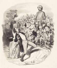 Ah! Saperlotte, je crois que nous sommes pincés!, 1845. Creator: Honore Daumier