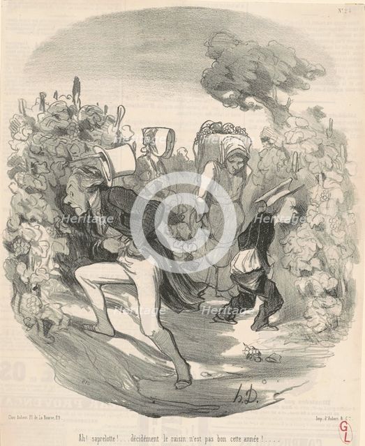 Ah! Saperlotte! ... Le raisin n'est pas bon cette année! ..., 19th century. Creator: Honore Daumier.