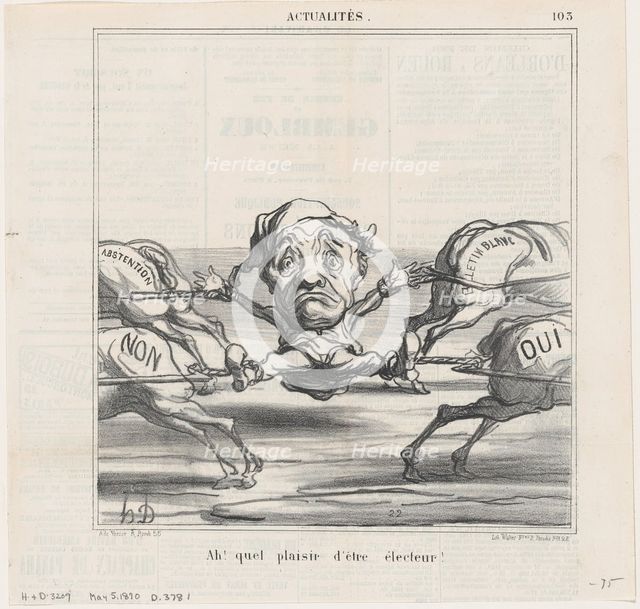 Ah! quel plaisir d'être électeur!, 1870. Creator: Honore Daumier.