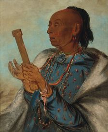 Ah-tón-we-tuck, Cock Turkey, Repeating His Prayer, 1830. Creator: George Catlin