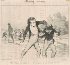 Ah! Tu rapportes tout au maître, toi..., 19th century. Creator: Honore Daumier