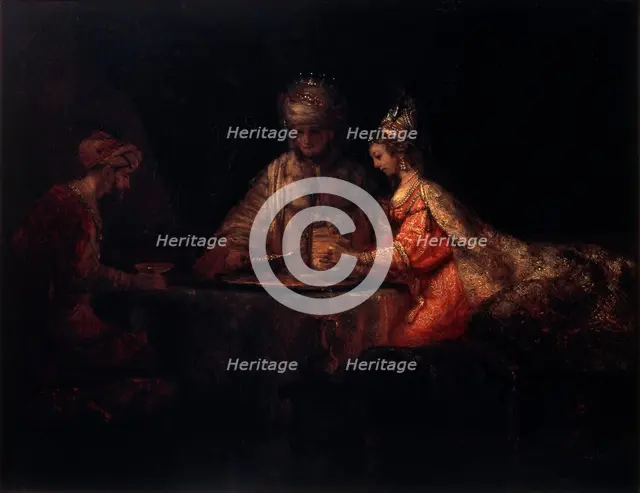 'Ahasuerus, Haman and Esther', 1660.  Artist: Rembrandt Harmensz van Rijn    
