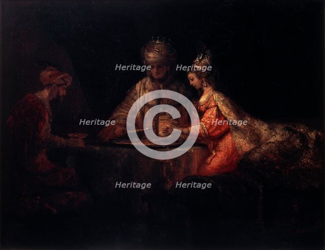 'Ahasuerus, Haman and Esther', 1660.  Artist: Rembrandt Harmensz van Rijn    