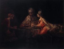 Ahasuerus, Haman and Esther 1660. Artist: Rembrandt Harmensz van Rijn