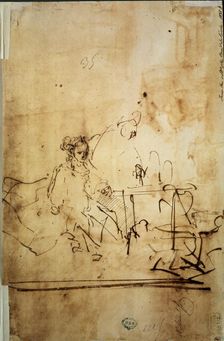 Ahasuerus, Haman and Esther 17th century. Artist: Rembrandt Harmensz van Rijn