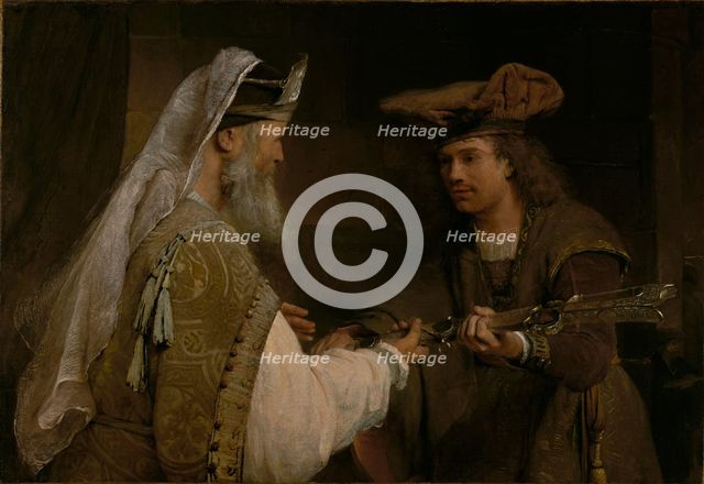 Ahimelech Giving the Sword of Goliath to David, about 1680s. Creator: Aert de Gelder.