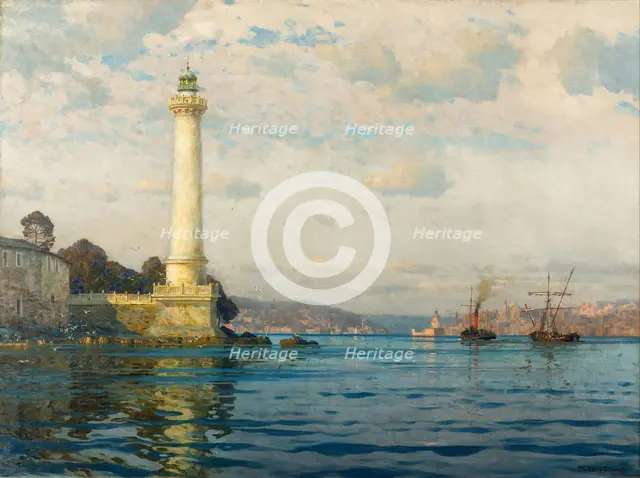 Ahirkapi Feneri Lighthouse, Early 20th cen.. Artist: Diemer, Michael Zeno (1867-1939)