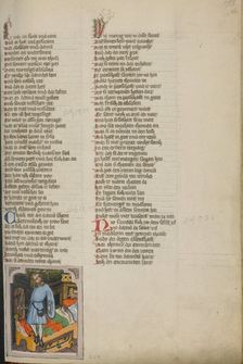 Ahithophel Committing Suicide; Weltchronik, about 1400-1410. Creator: Unknown