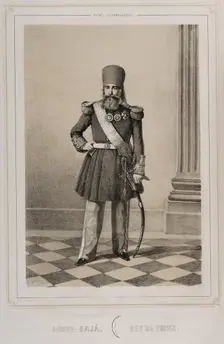 Ahmad I ibn Mustafa, (1806-1855), Bey of Tunisia from 1837 to 1855, 1852. Creator: Julio Donón