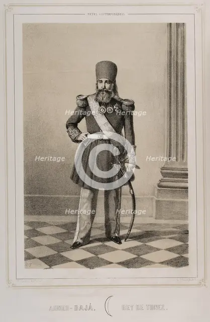 Ahmad I ibn Mustafa, (1806-1855), Bey of Tunisia from 1837 to 1855, 1852. Creator: Julio Donón.