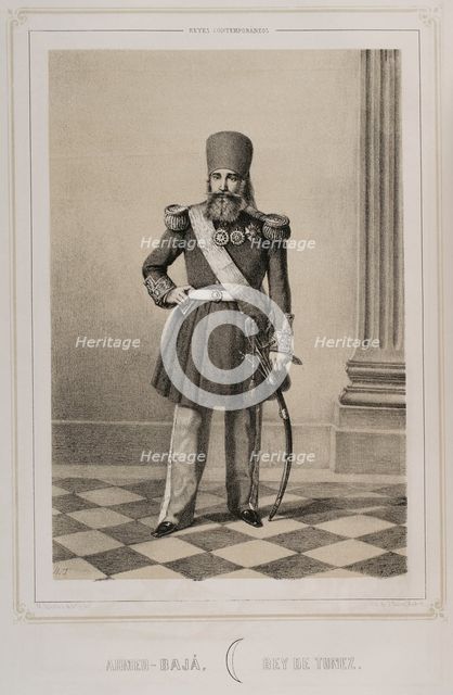 Ahmad I ibn Mustafa, (1806-1855), Bey of Tunisia from 1837 to 1855, 1852. Creator: Julio Donón.