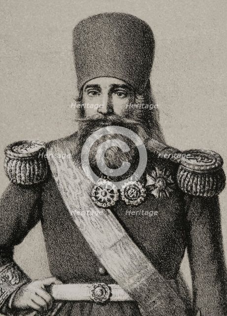 Ahmad I ibn Mustafa, (1806-1855), Bey of Tunisia from 1837 to 1855, 1852. Detail.  Creator: Julio Donón.