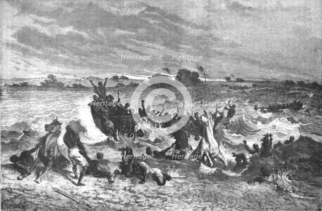''Ahmadou's Army crossing the Niger; Journey from the Senegal to the Niger', 1875. Creator: Unknown.