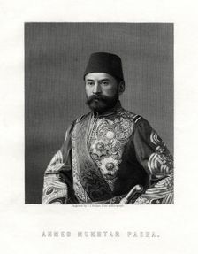 Ahmed Mukhtar Pasha, French and Ottoman Empire army officer, 19th century.Artist: George J Stodart