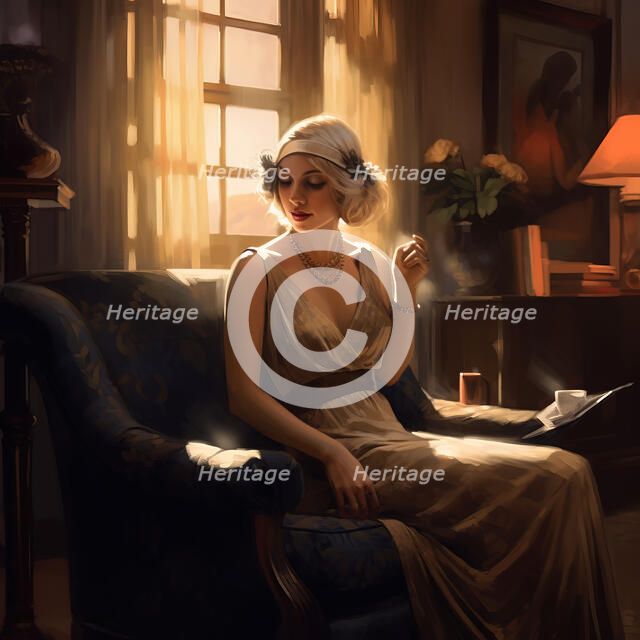 AI IMAGE - A woman wearing 1920s fashion, 2023. Creator: Heritage Images.