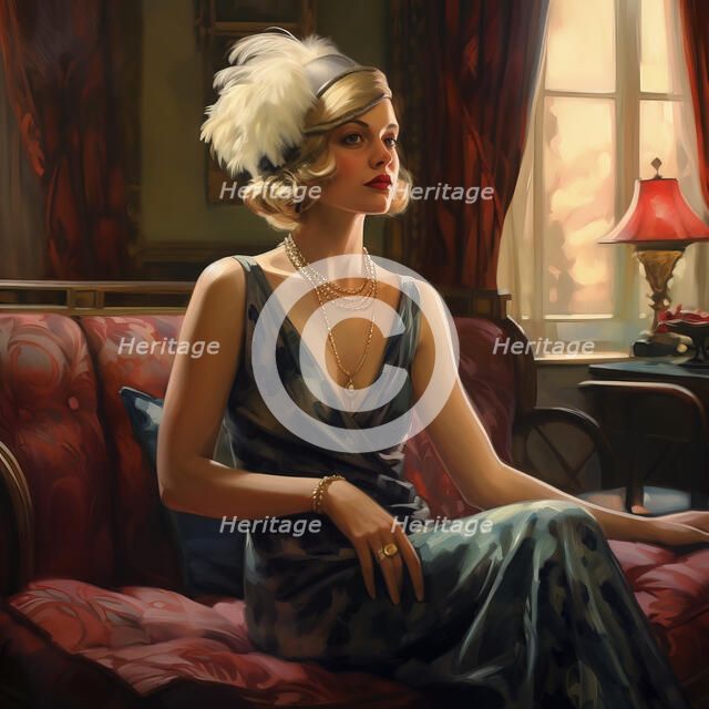 AI IMAGE - A woman wearing 1920s fashion, 2023. Creator: Heritage Images.