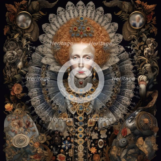 AI IMAGE - A portrait of Queen Elizabeth I, 2023. Creator: Heritage Images.