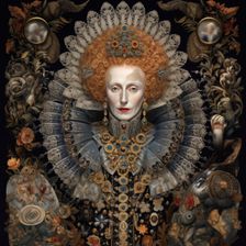 AI IMAGE - A portrait of Queen Elizabeth I, 2023. Creator: Heritage Images