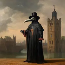 AI IMAGE - A plague doctor, 17th century, (2023). Creator: Heritage Images