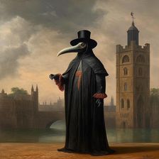 AI IMAGE - A plague doctor, 17th century, (2023). Creator: Heritage Images