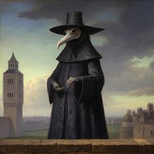 AI IMAGE - A plague doctor, 17th century, (2023). Creator: Heritage Images