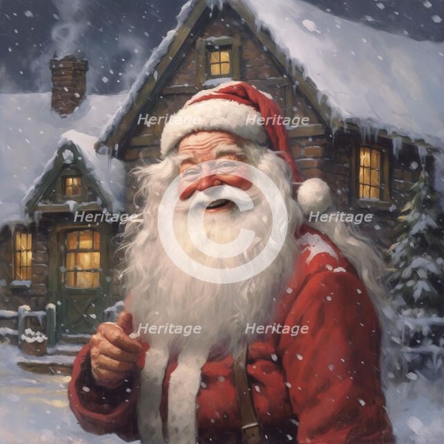 AI IMAGE - A smiling Father Christmas, 2023. Creator: Heritage Images.