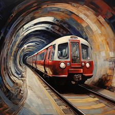 AI IMAGE - An illustration of a London Underground train, 2023. Creator: Heritage Images