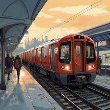 AI IMAGE - An illustration of a London Underground train, 2023. Creator: Heritage Images