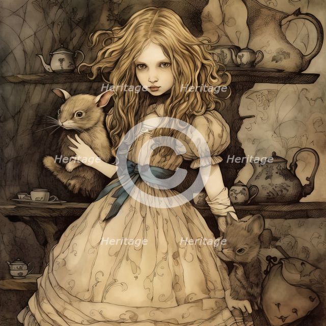 AI IMAGE - Alice, from "Alice in Wonderland", 2023.  Creator: Heritage Images.